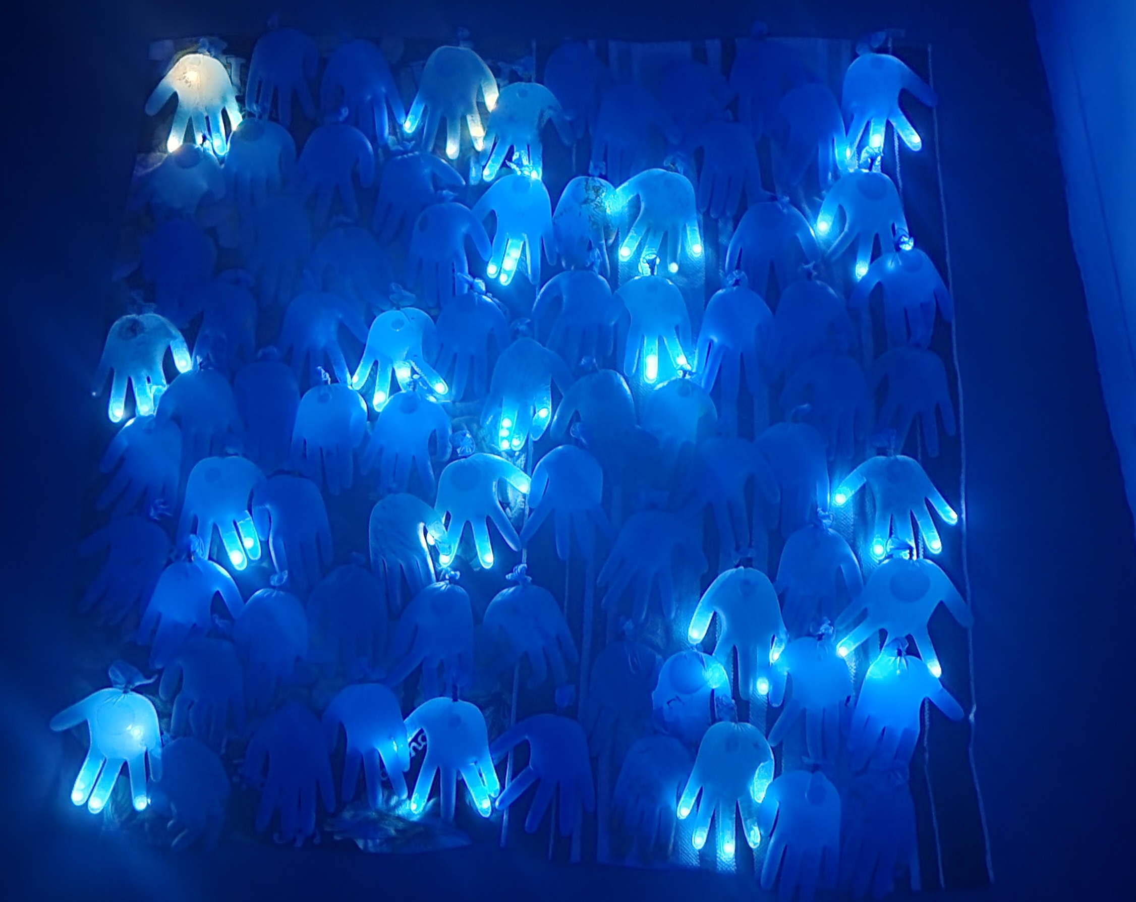Glowing Gloves Sculpture